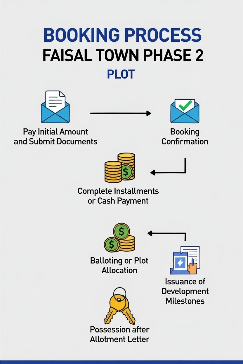 faisal town phase 2 booking process